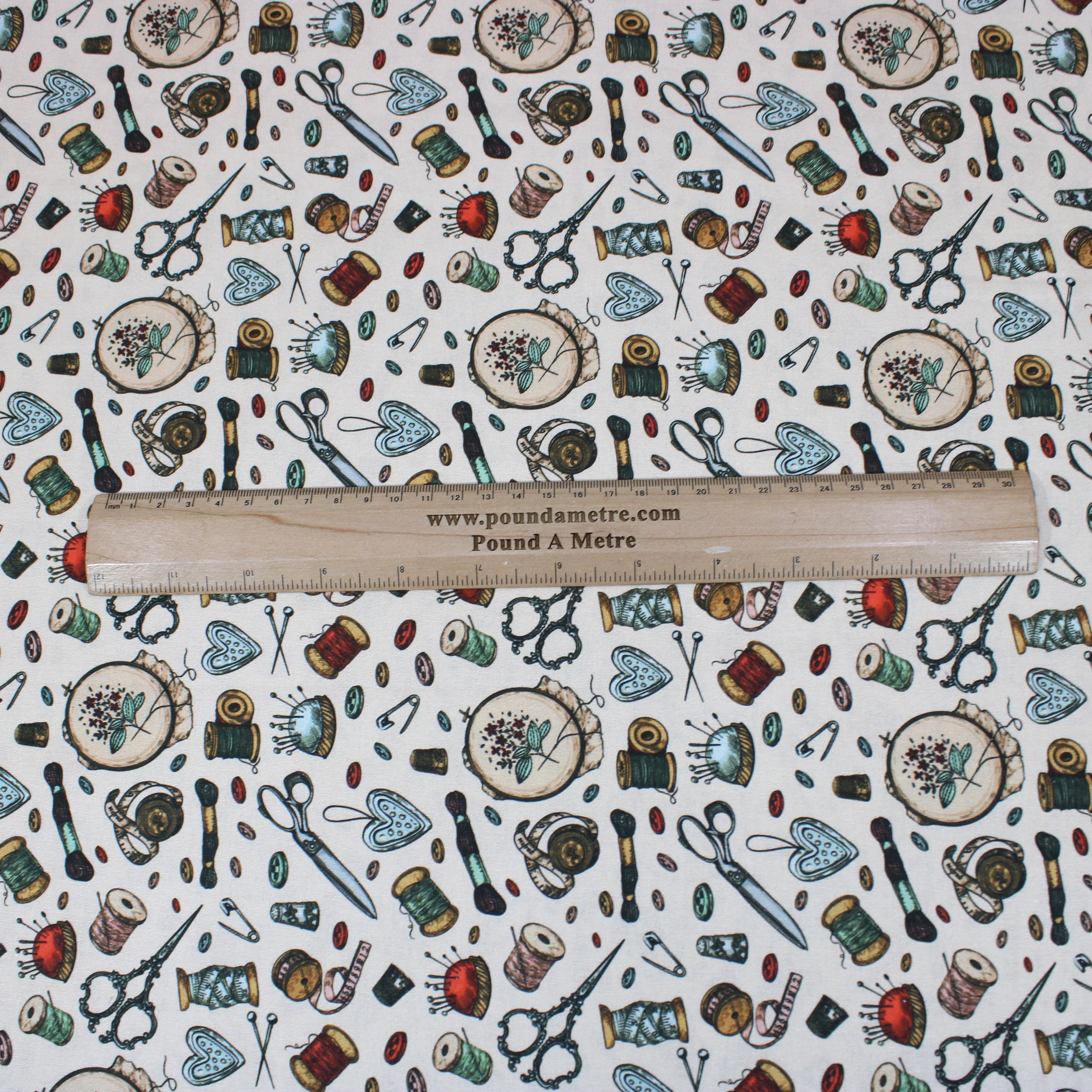 Digitally Printed 100% Cotton- 45" Wide (Sewing Vintage) (Per Metre)