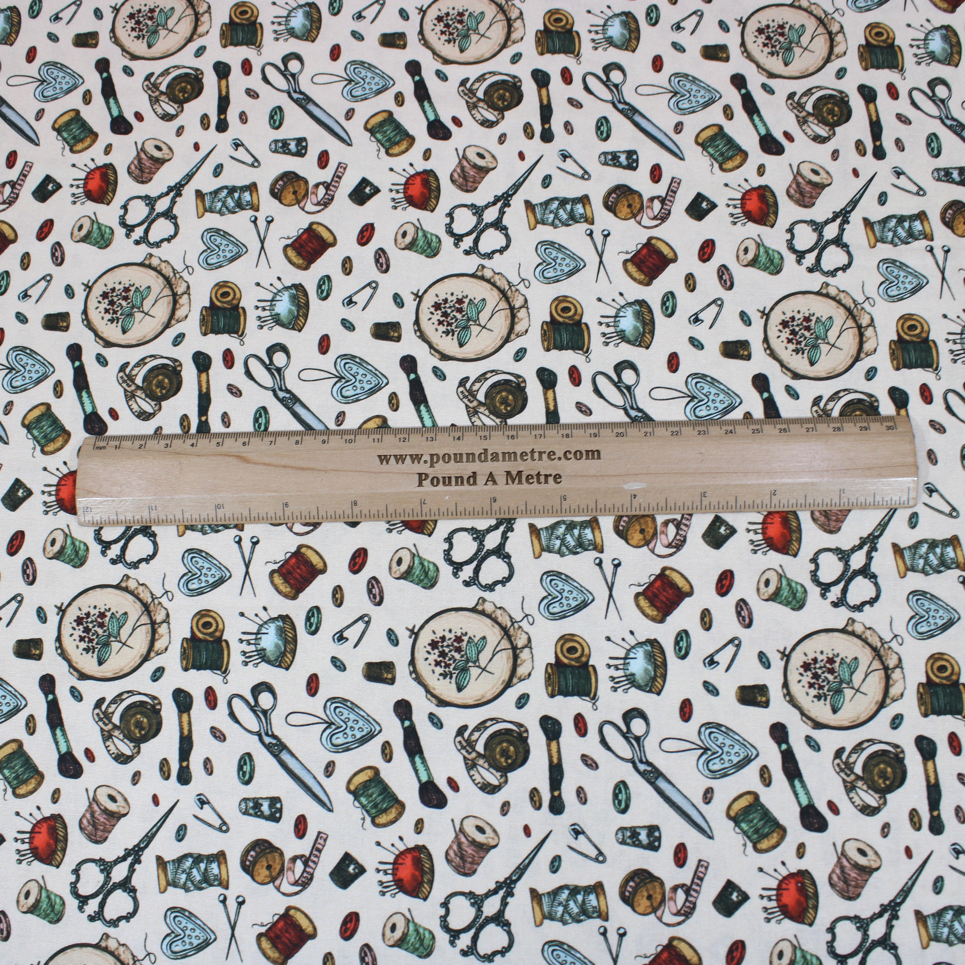 Digitally Printed 100% Cotton- 45" Wide (Sewing Vintage) (Per Metre)