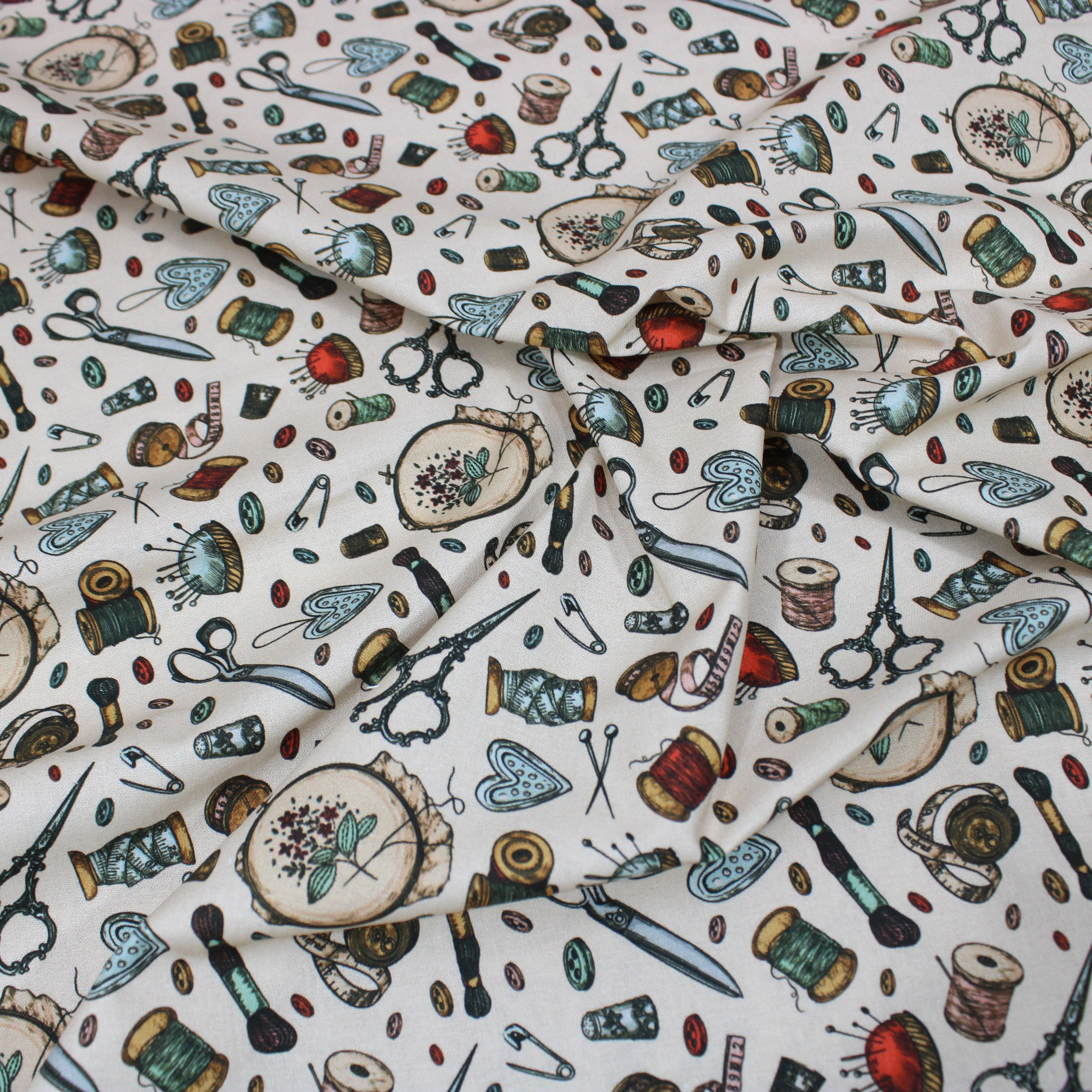 Digitally Printed 100% Cotton- 45" Wide (Sewing Vintage) (Per Metre)