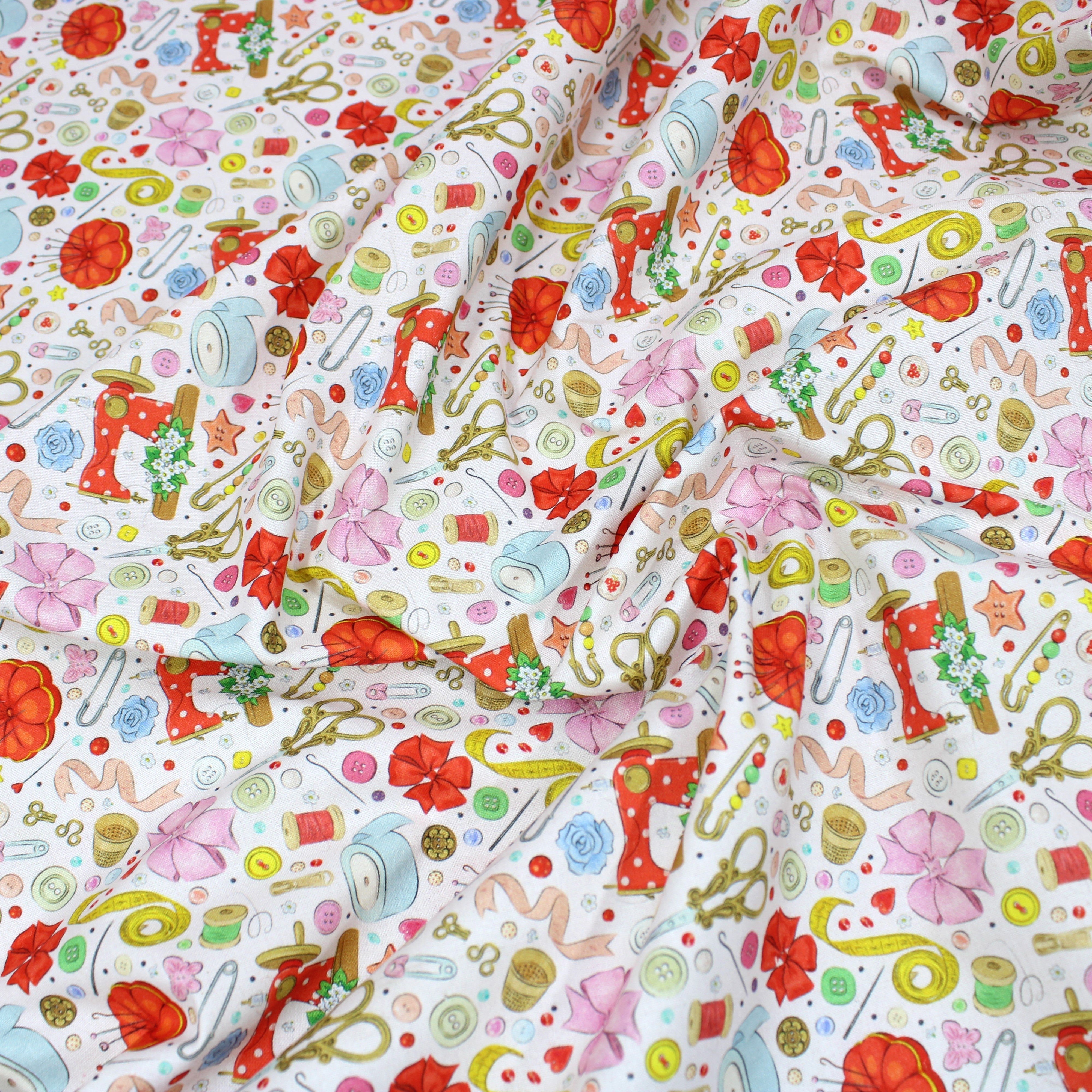 Digitally Printed 100% Cotton- 45" Wide (Whimsical Sewing) (Per Metre)