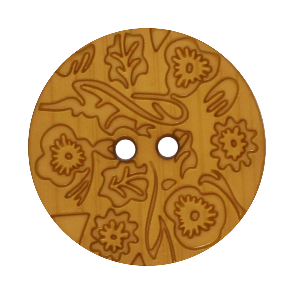 Italian Embossed Floral Buttons- 30mm (Pack of 3) (12 Colours Available)