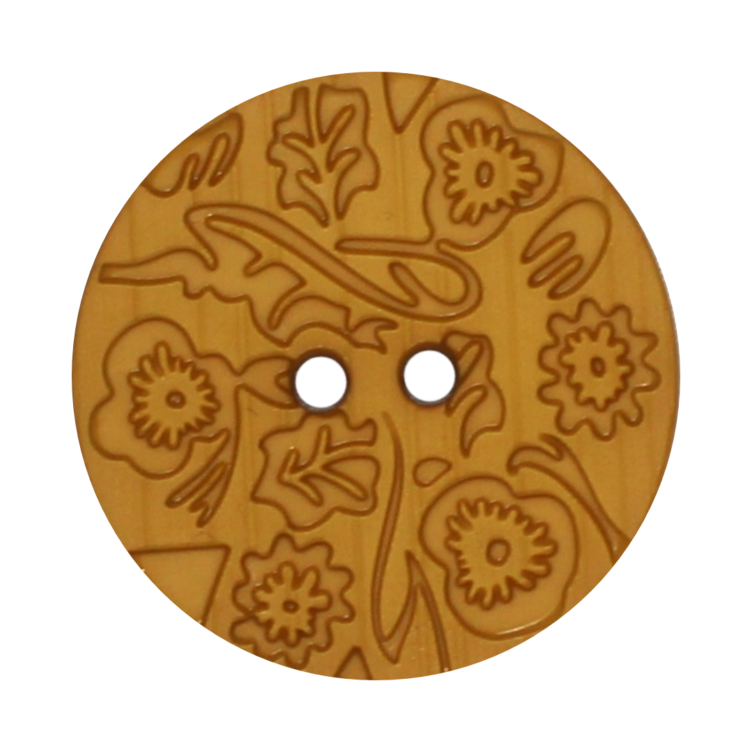 Italian Embossed Floral Buttons- 30mm (Pack of 3) (12 Colours Available)