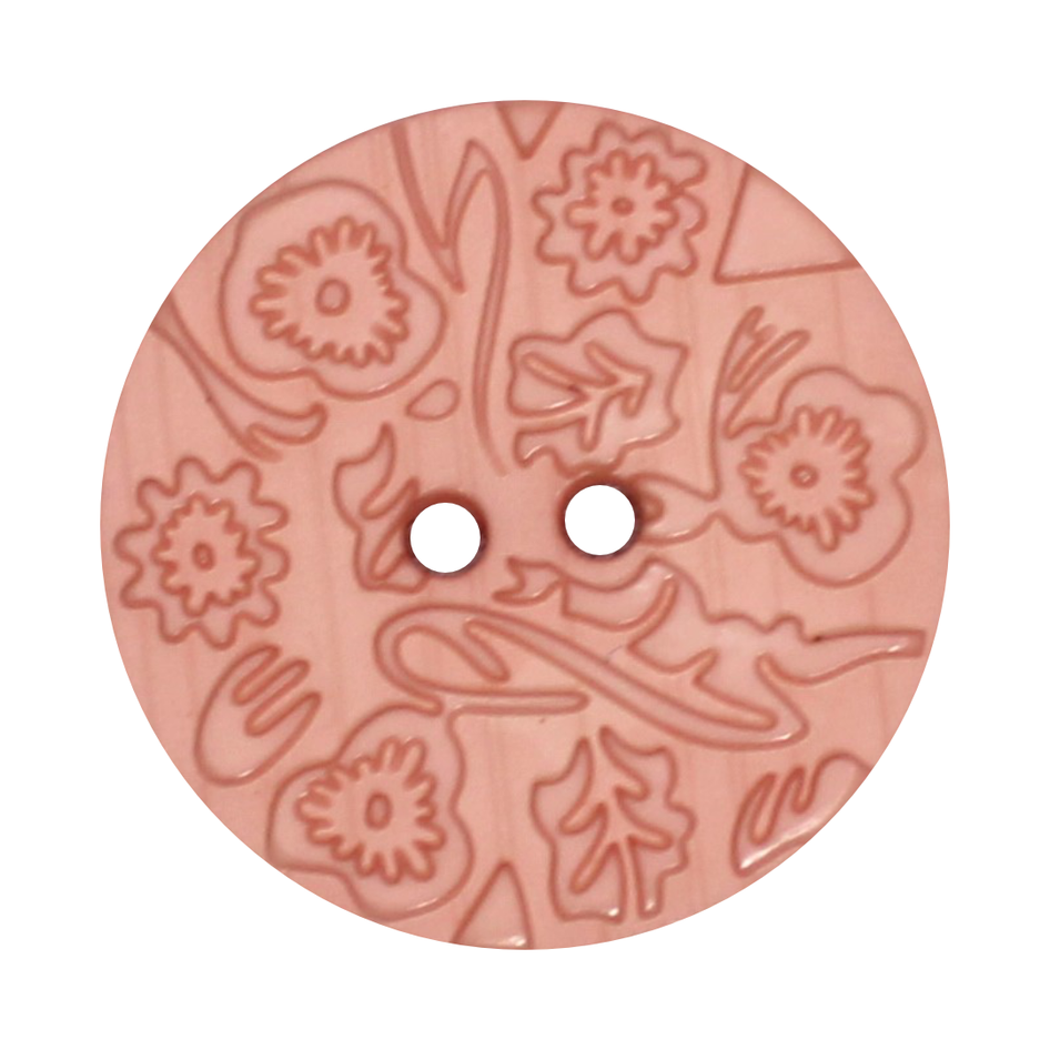 Italian Embossed Floral Buttons- 30mm (Pack of 3) (12 Colours Available)