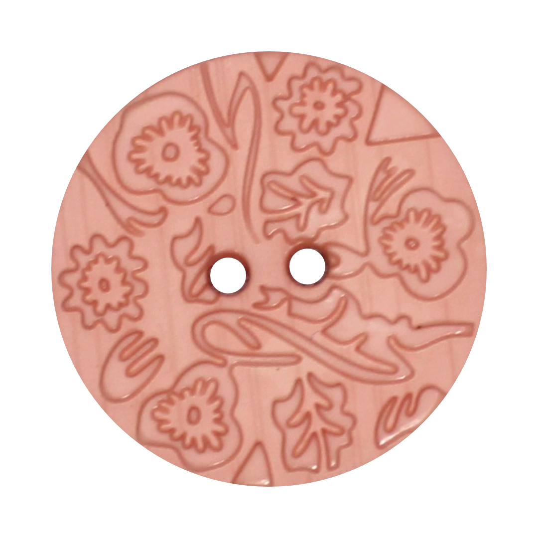 Italian Embossed Floral Buttons- 30mm (Pack of 3) (12 Colours Available)