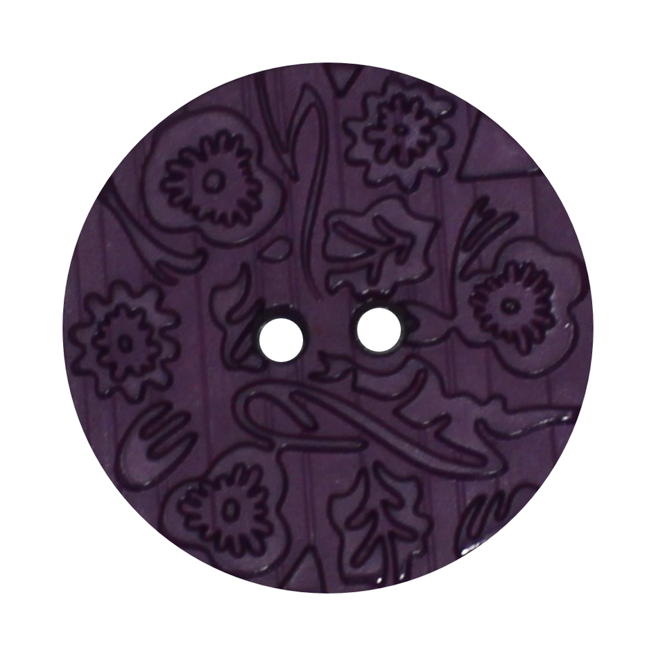 Italian Embossed Floral Buttons- 30mm (Pack of 3) (12 Colours Available)