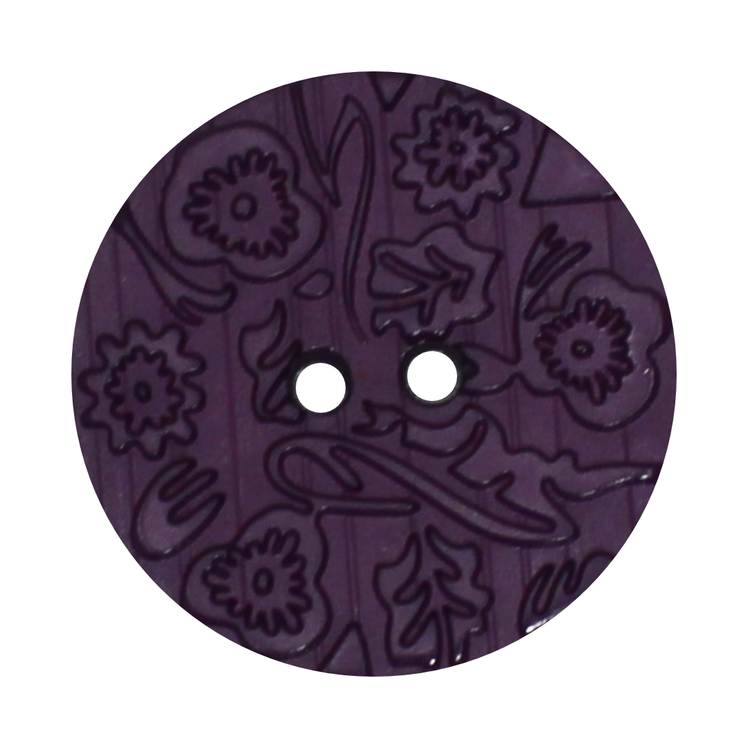 Italian Embossed Floral Buttons- 30mm (Pack of 3) (12 Colours Available)