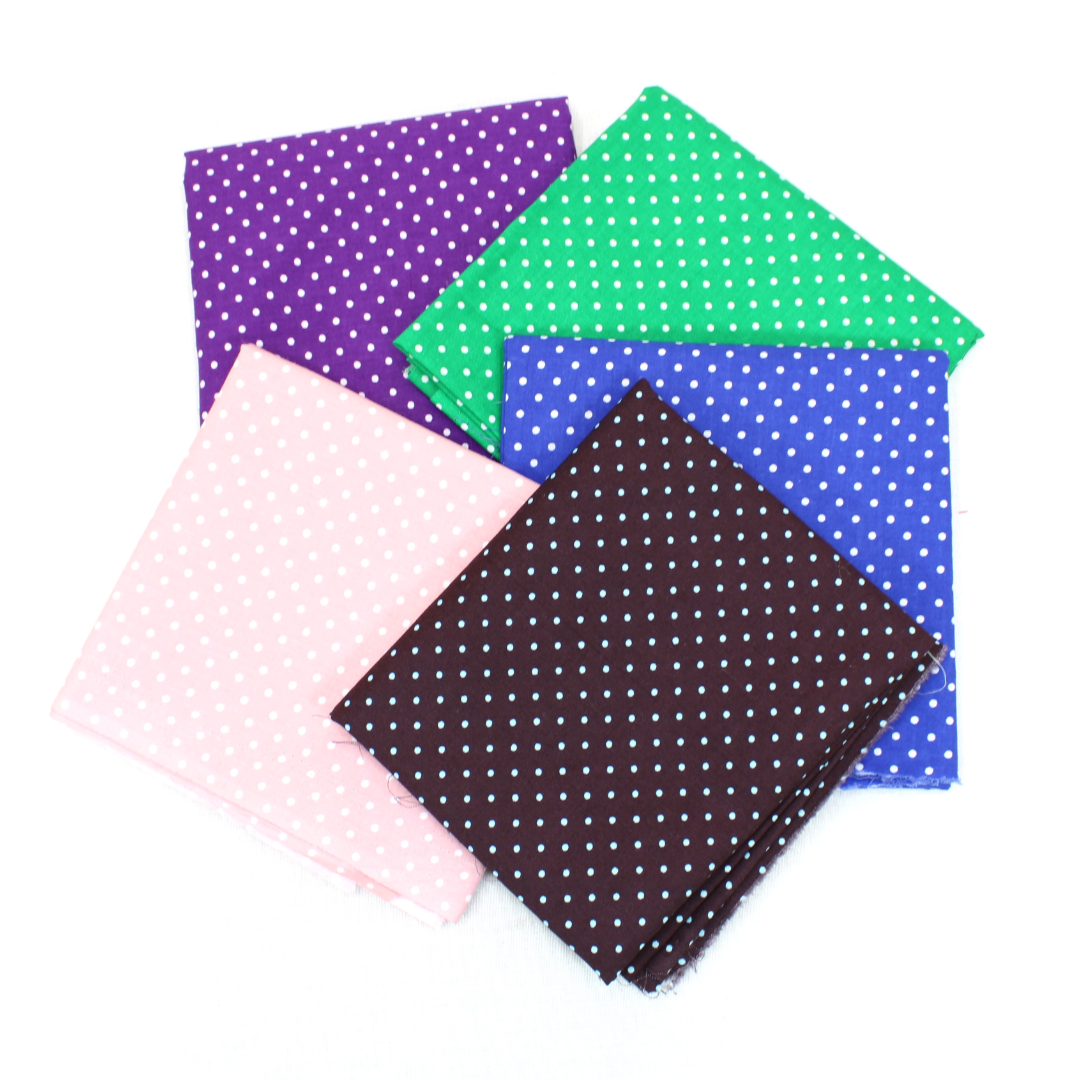 5 Piece Exclusive Fat Quarter 100% Polka Cotton Poplin
