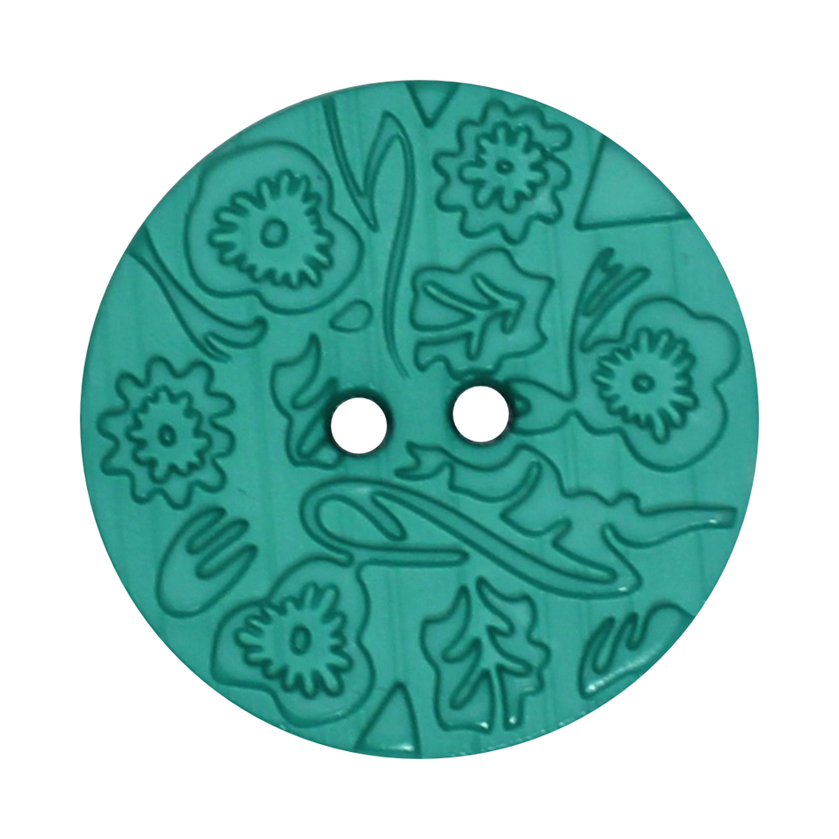 Italian Embossed Floral Buttons- 30mm (Pack of 3) (12 Colours Available)