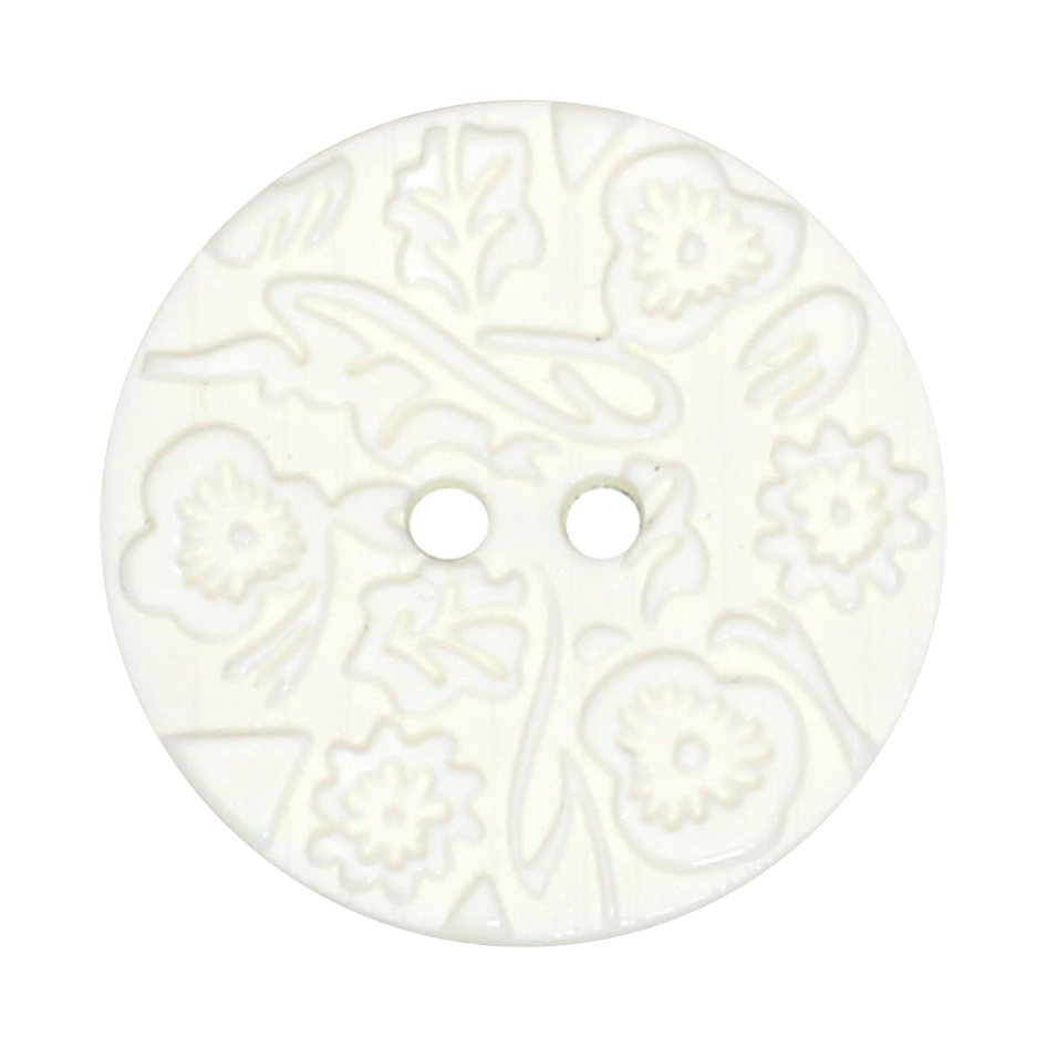 Italian Embossed Floral Buttons- 30mm (Pack of 3) (12 Colours Available)