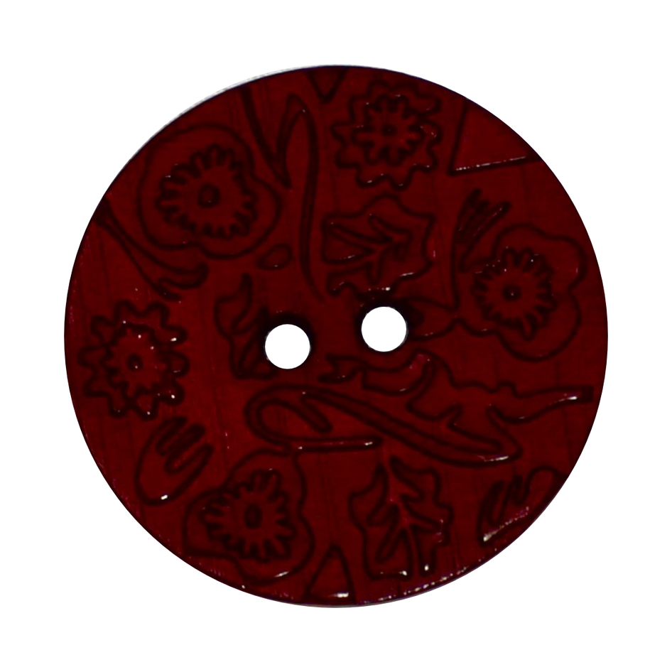 Italian Embossed Floral Buttons- 30mm (Pack of 3) (12 Colours Available)