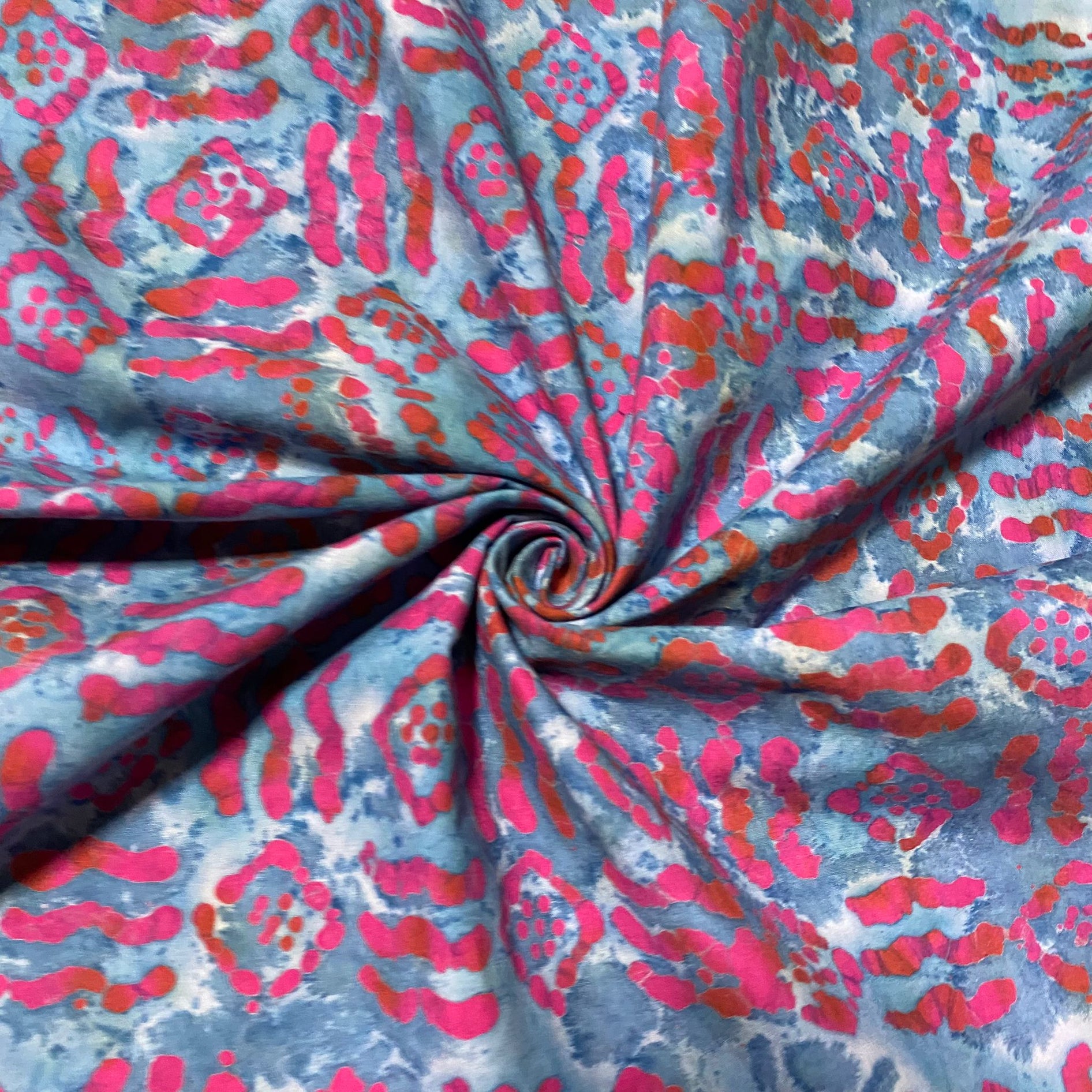 Printed Batik 100% Cottons, 'Blocks', 45" Wide