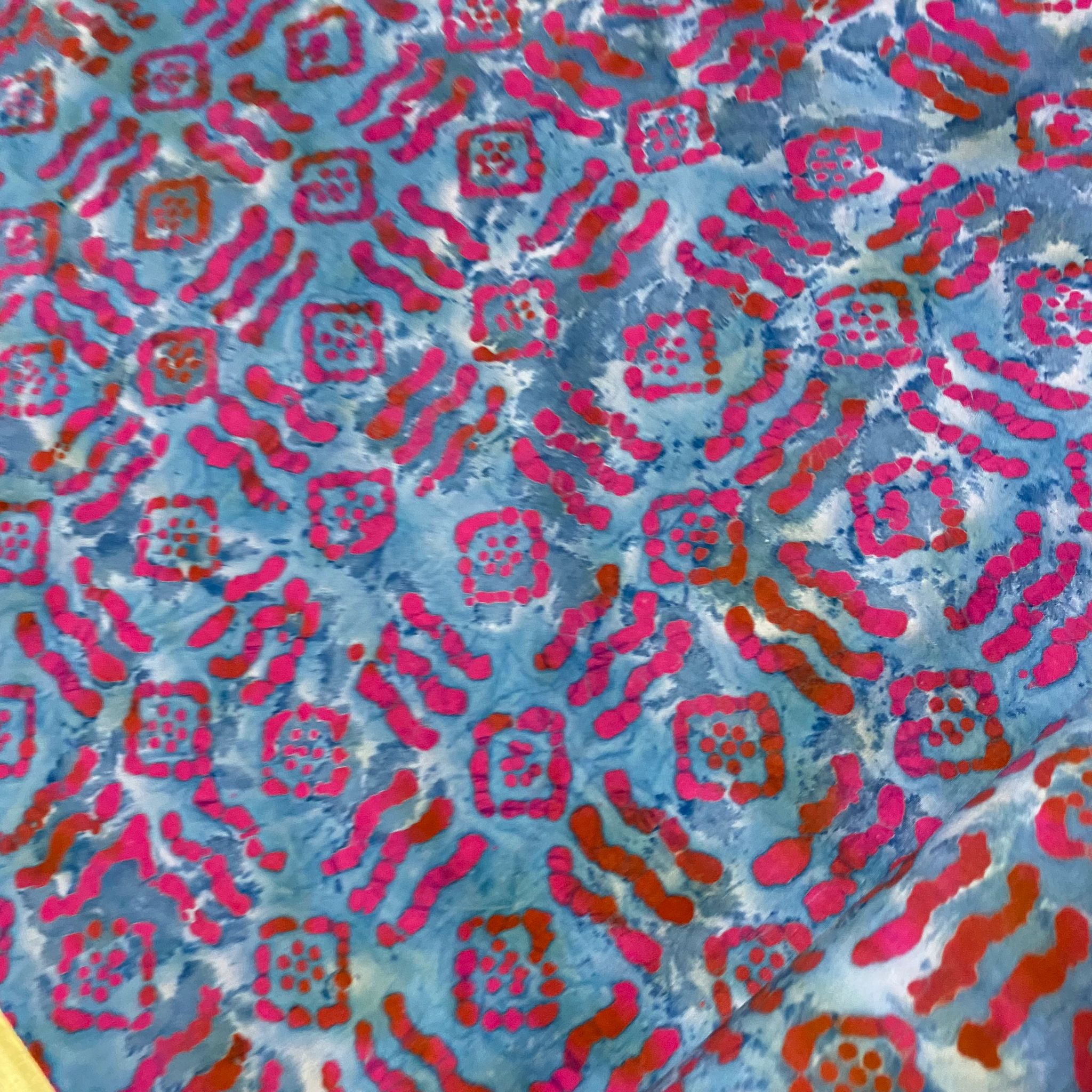 Printed Batik 100% Cottons, 'Blocks', 45" Wide