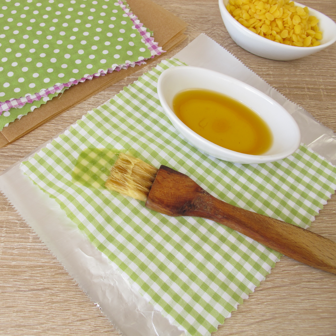 DIY Beeswax Wrap Kit- 4 Cotton Fat Quarters + 200g Beeswax (Happy Easter)