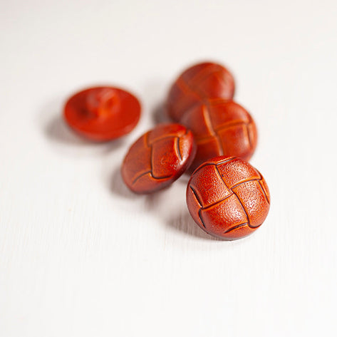 Italian Leather Look Buttons- 15mm (Pack of 3) (Tan)