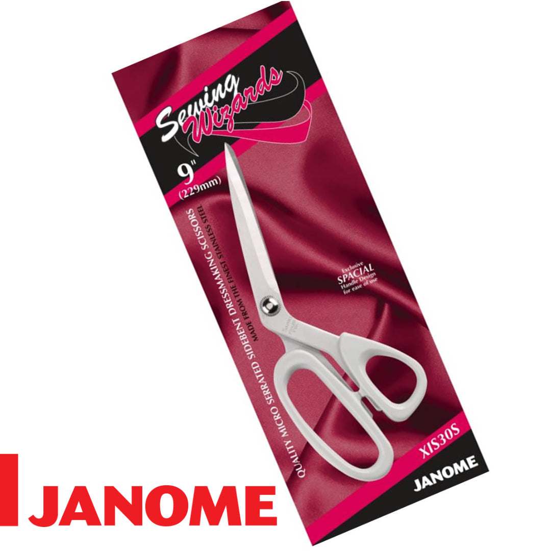 Janome 9" Side Bent Dressmaking Scissors- Sewing Wizards