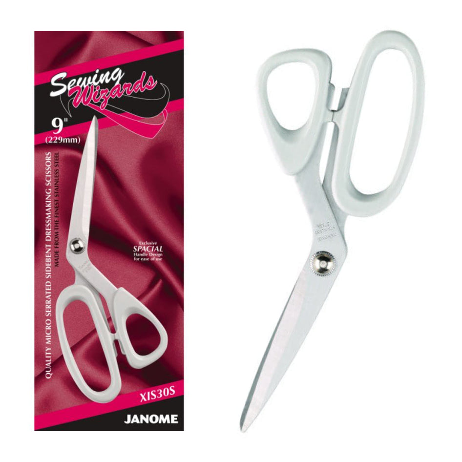 Janome 9" Side Bent Dressmaking Scissors- Sewing Wizards